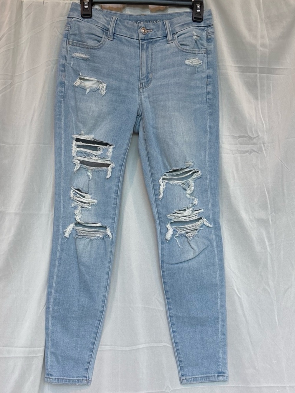 American Eagle Outfitters Light Blue Ripped Skinny Jeans